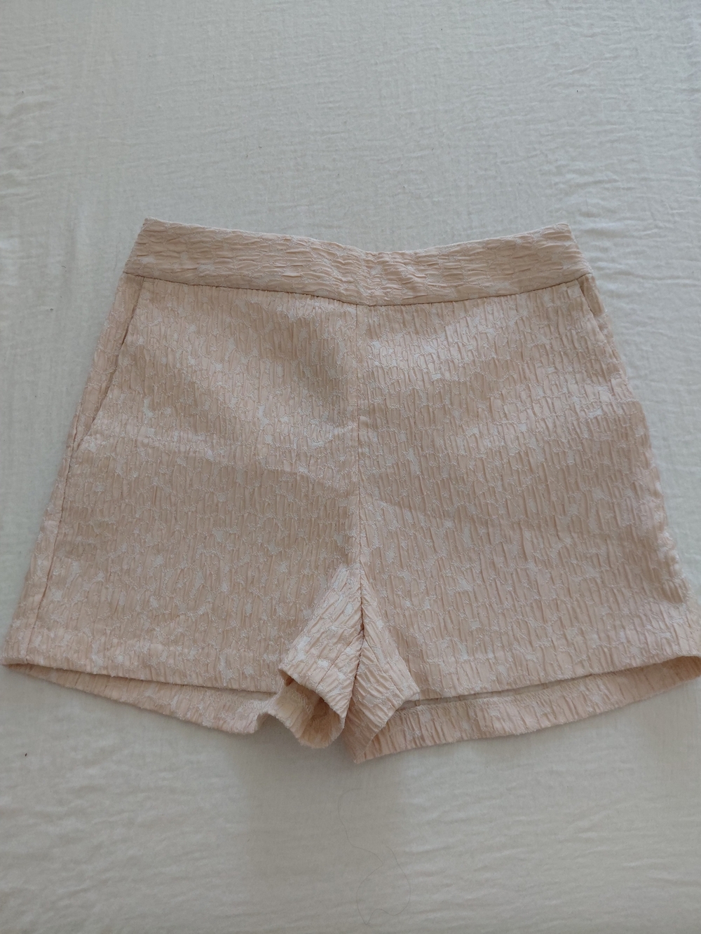 Express Light Blush Textured Bermuda Shorts